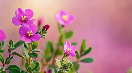 Fototapeta premium Vibrant Portulaca oleracea (Pigweed) flowers in bloom with a blurred background, leaving space for your creative text or logo