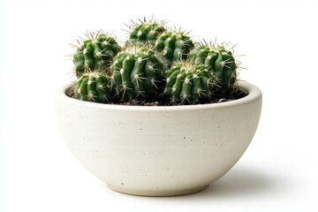 Succulent Cactus in White Pot