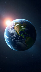 Obraz premium earth in space. , Generative, AI, masterpiece, with white tones