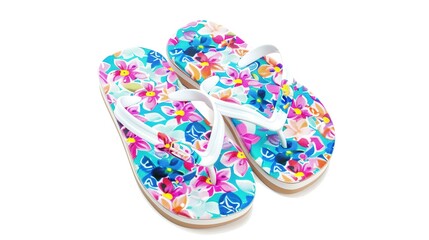 White background with stylish flipflop sandals showing delicate straps and comfortable soles, Ideal for beach or casual daily wear flipflop sandals.