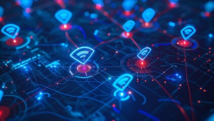 A web of glowing connection points on an abstract digital background