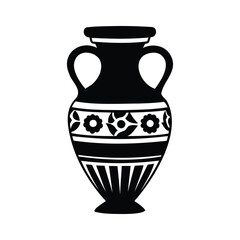 artistic vase silhouette vector for pottery and decorative themes