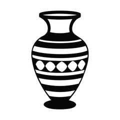 artistic vase silhouette vector for pottery and decorative themes