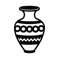artistic vase silhouette vector for pottery and decorative themes