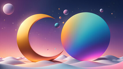 Fototapeta premium 3D renderings of abstract background representing the hopes, love, and success of 2025.