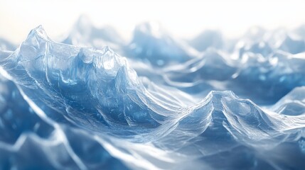 Obraz premium Abstract icy landscape, frozen waves, glacial texture.