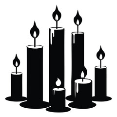 decorative candle silhouette art for celebration and ambiance design
