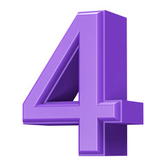 Fototapeta premium 3D Purple Number 4