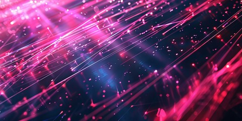 Obraz premium A glowing web of digital connections on an abstract background. with purple dot color