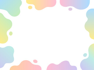 カラフルなグラデーションの柔らかい形のフレーム