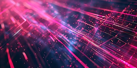 Obraz premium A glowing web of digital connections on an abstract background. with purple dot color