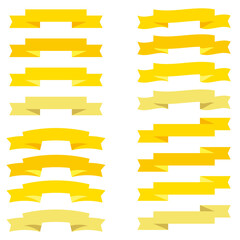 Obraz premium 黄色いリボンのセットイラスト