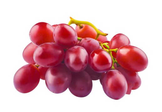 High-Quality PNG of Red grapes Isolated on White Background – High Resolution