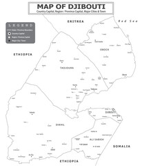 African Countries Geography Political map. Political map of country with capital, province or state capital, major cities and town.
