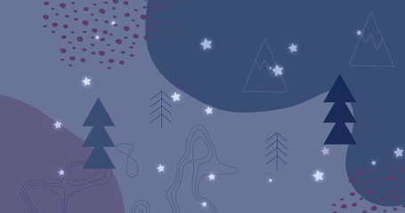 Image of christmas tree pattern over white background