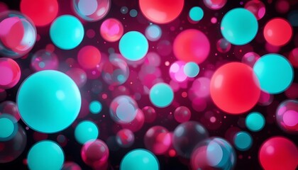 Abstract Background with Pink and Teal Spheres