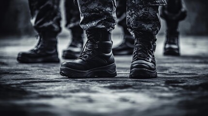 SWAT Team Members Preparing for Action in Tactical Gear and Combat Boots