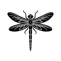 dragonfly silhouette vector insect icon design  