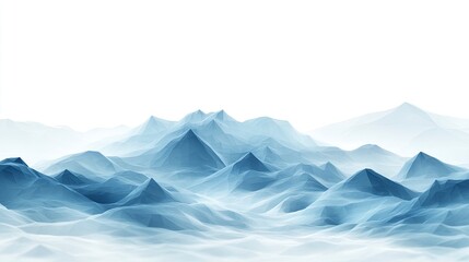 Fototapeta premium A tranquil, abstract representation of soft blue mountains under a light sky, capturing the beauty of nature's serenity.