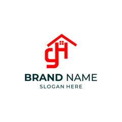 Creative GH logo with House, Illustration, Design Inspiration, Vector, Icon