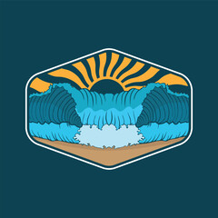 Water wave icon vector illustration design logo