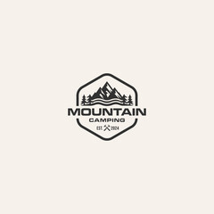 Minimalist Mountain Camp Emblem for your business