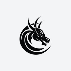 Obraz premium Minimalist Modern Dragon Tribal logo design inspiration