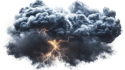 Dark storm clouds with lightning, conveying a dramatic weather scene.