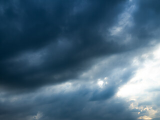 Cloud storm sky dark halloween background rain lightning thunder stoumy typhoon Nature light scene...