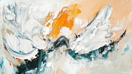 Obraz premium Abstract Impasto Painting: Whimsical Dance of Colors