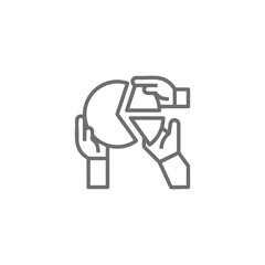 Graph vector icon with hand 