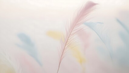 Obraz premium Delicate Pastel Feathers Softly Floating in Air