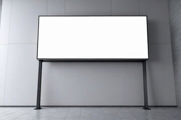 Obraz premium there is a large screen in a room with a white wall