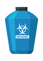 Barrel with biohazard waste substance