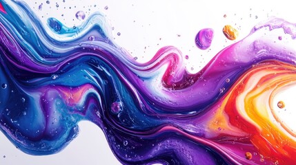 Obraz premium An abstract composition featuring flowing waves of vibrant colors,
