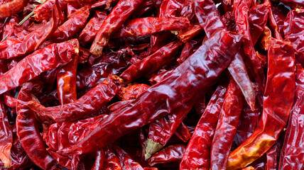 Close up of dried red chili