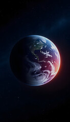 Obraz premium Planet Earth in deep space, vector style, with white tones