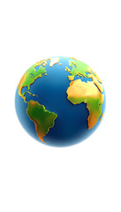 Fototapeta premium 3d tech style earth globe isolated on white background, isometry