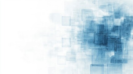 Fototapeta premium Abstract blue geometric shapes with a soft gradient background creating a modern artistic visual for design purposes