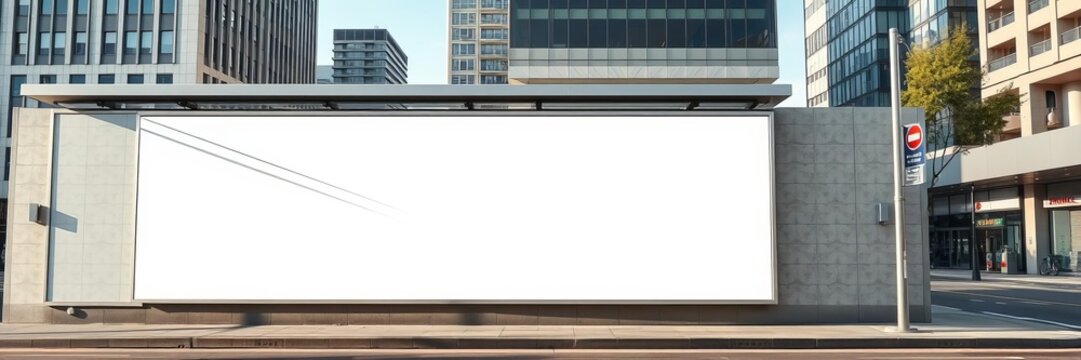 City street with a long concrete wall covered in white plaster providing ample copy space for mockups, advertisement, texture