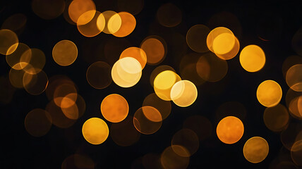 Golden Bokeh Lights Against a Dark Background