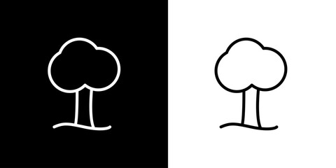 Tree icon. Tree. Plant. Business. Growth. Park. Garden. Black logo. Black line. Silhouette