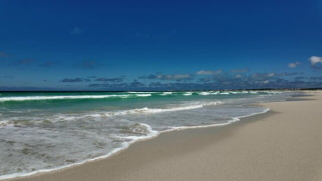 Coastal view of the gorgeous sandy beaches at Struisbaai Plaat, Overberg, Western Cape. South Africa
