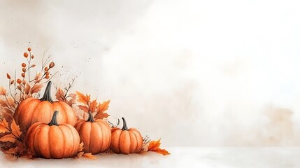 Autumn harvest celebration with pumpkins seasonal decor home cozy setting festive vibe