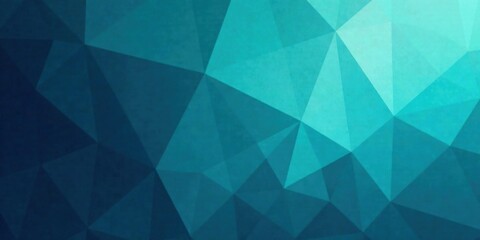 Fototapeta premium Abstract Teal Geometric Low Poly Background Design Featuring a Gradient of Deep and Light Aqua Tones