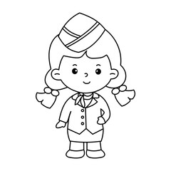 Vector of careers character outline for coloring book