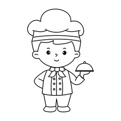Vector of careers character outline for coloring book