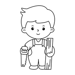 Vector of careers character outline for coloring book