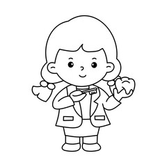 Vector of careers character outline for coloring book