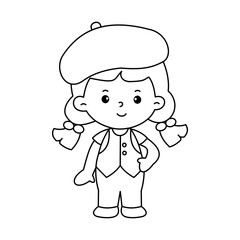 Vector of careers character outline for coloring book
